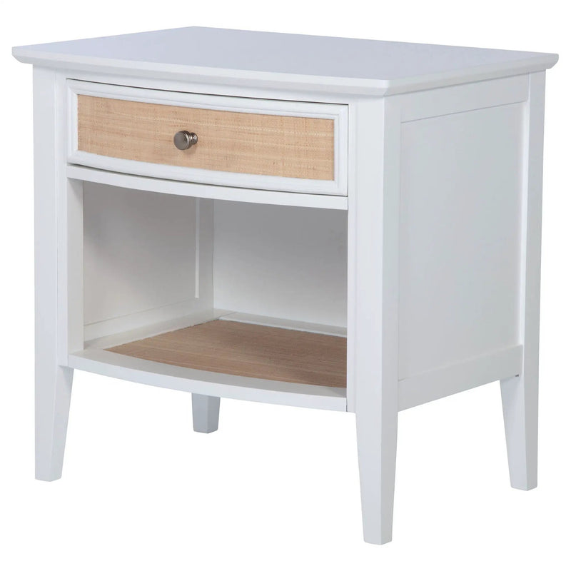 Bexhill 1-drawer Nightstand Bedside Table White by Unique Piece Furniture