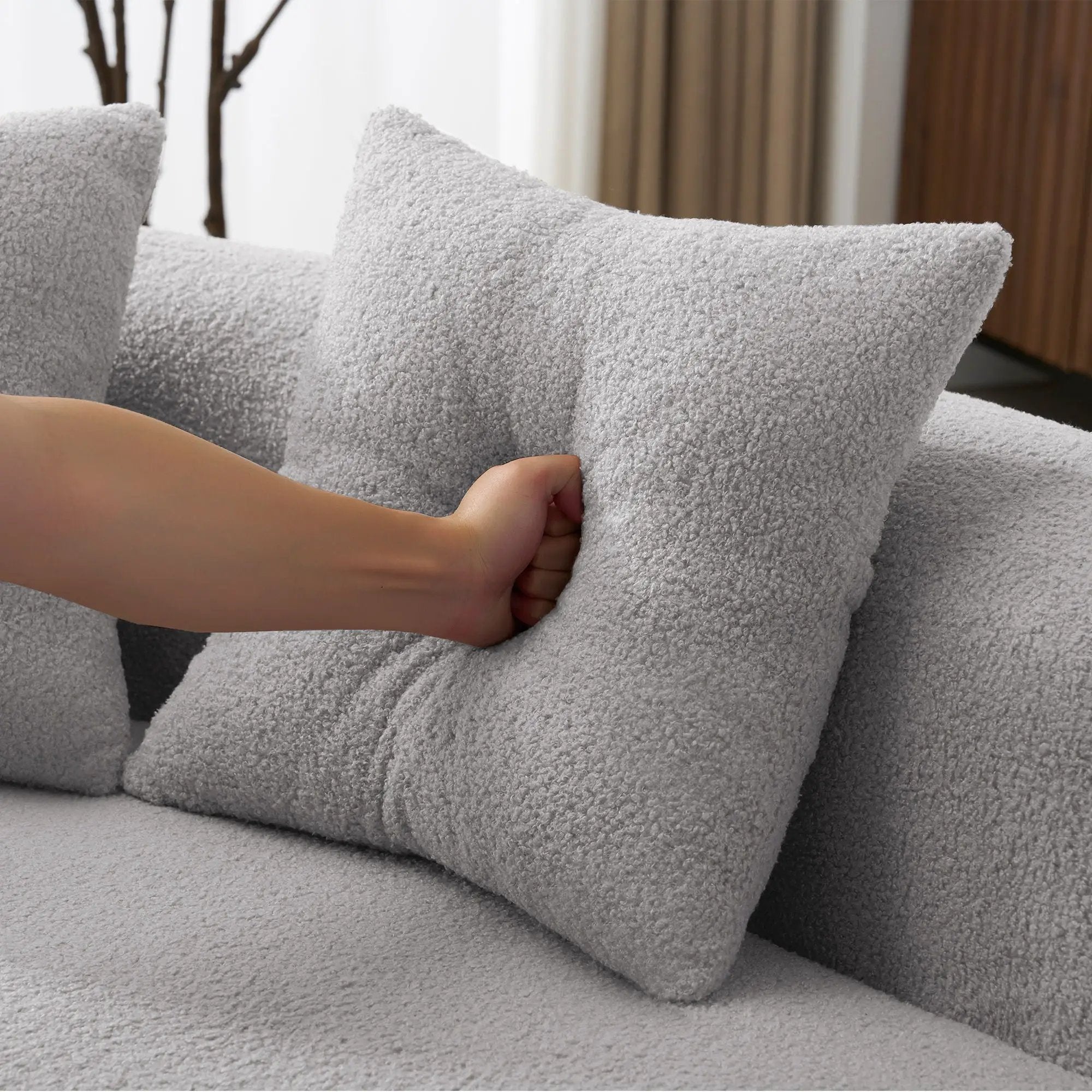 Curved 4 Seater Full Compression Sponge Sofa