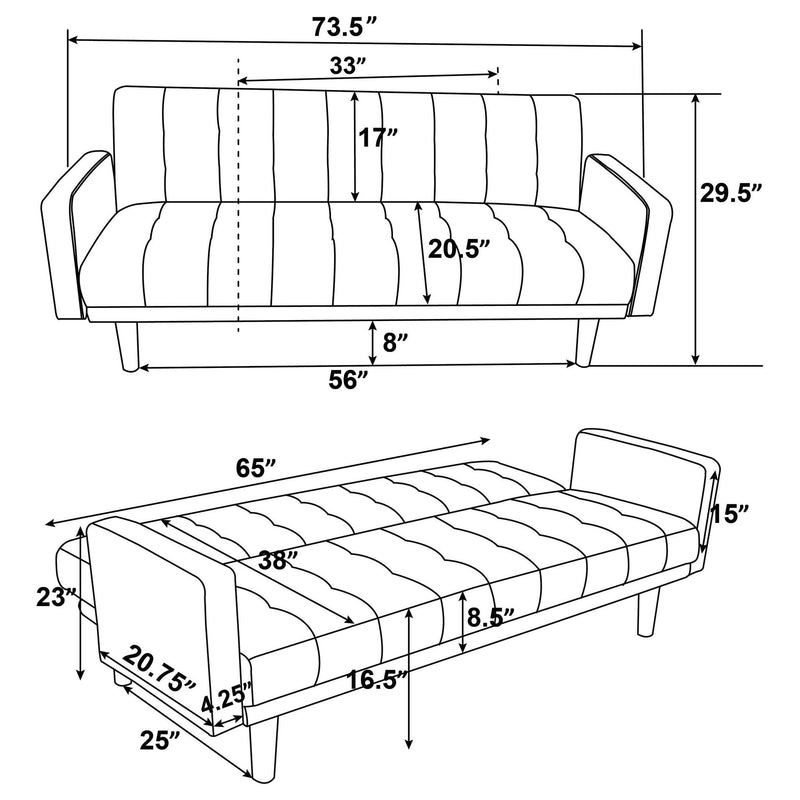 Mohawk - Tufted Back Sofa Bed - Gray by HouseOfZazla