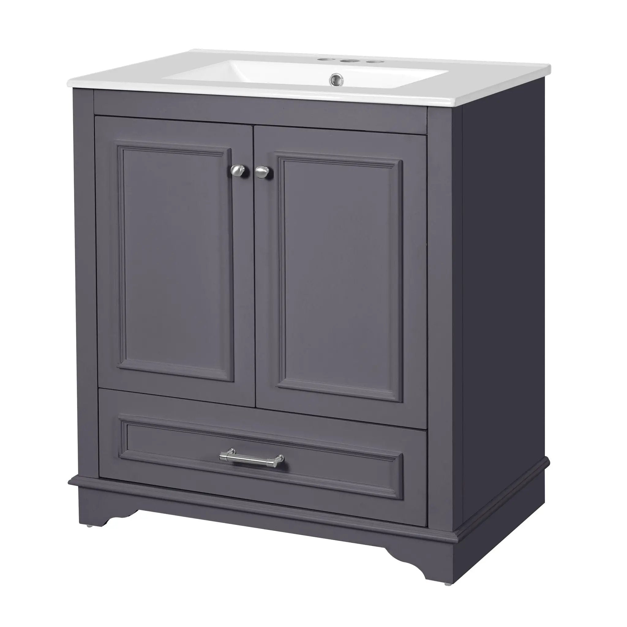 Bathroom Vanity With Sink, Cabinet & 2 Soft Closing Doors & Adjustable Shelf