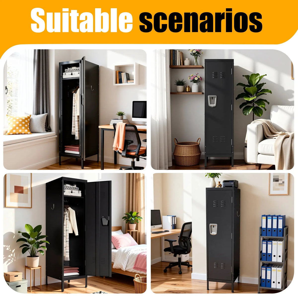 55-Inch Tall Metal Wardrobe Cabinet by HouseOfZazla