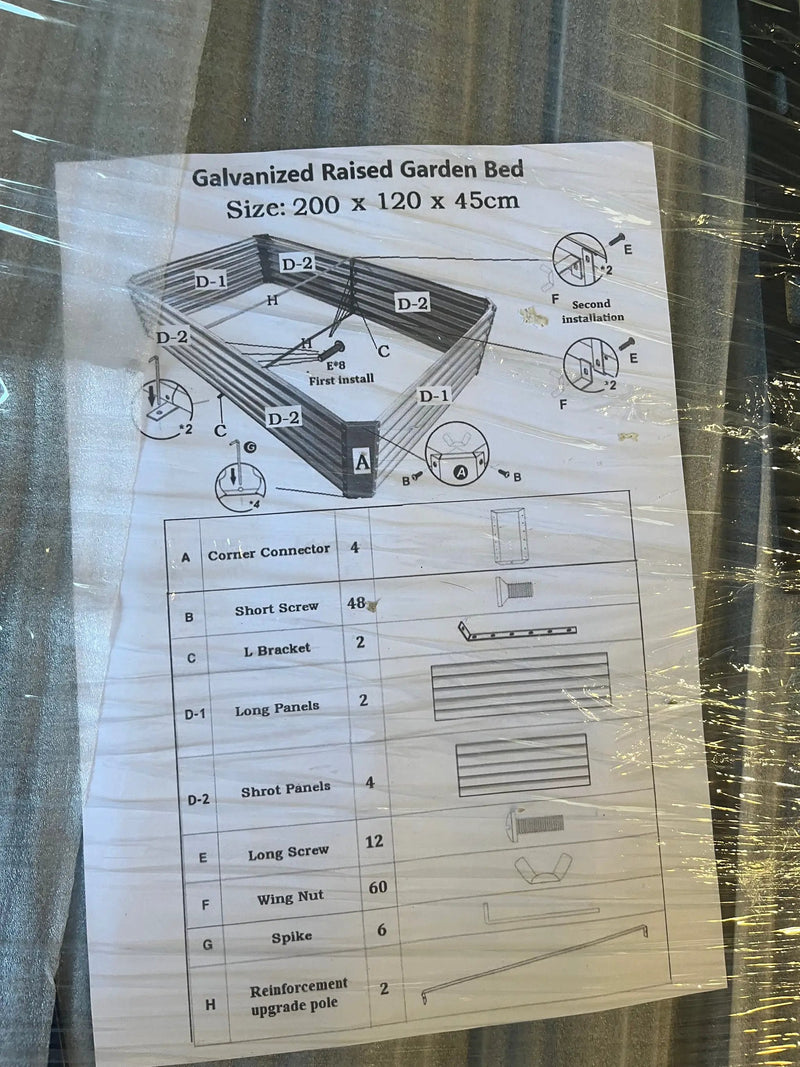 Brand New UOPASD Galvanized Raised Garden Bed kit, 6.5x4x1.5ft Metal Large Planter Box, Stock Tank Outdoor for Vegetables, Flowers, Herbs Black Grey by Selzalot