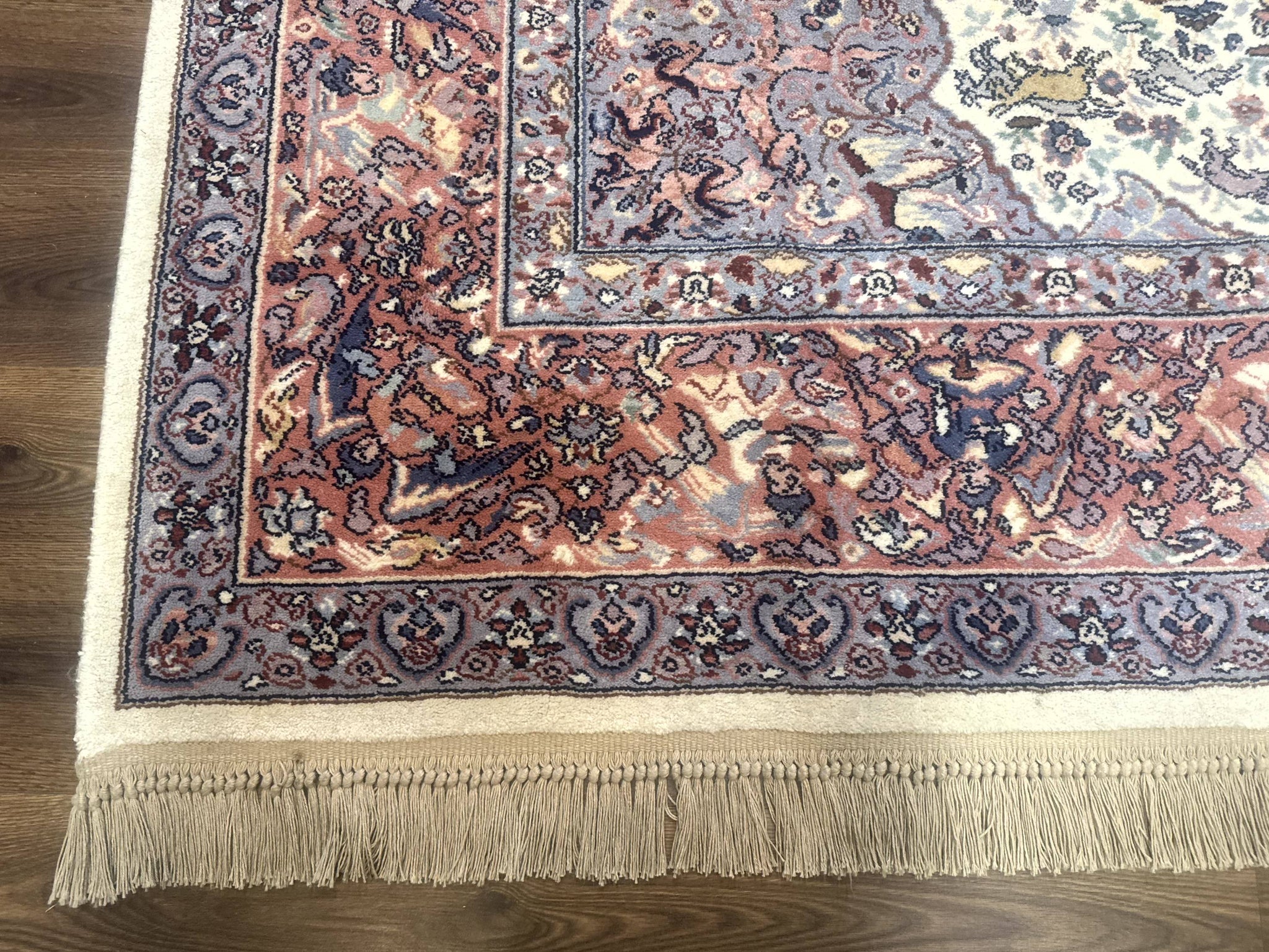 8.8 x 12 Karastan Ivory Hunting Rug #751, Vintage Wool Discontinued Original 700 Series, Rare by Jewel Rugs