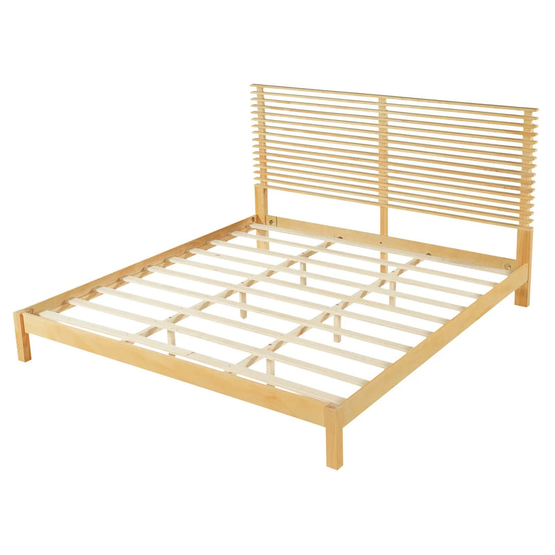 Premium Solid Wood King Size Bed Frame with Headboard by HouseOfZazla