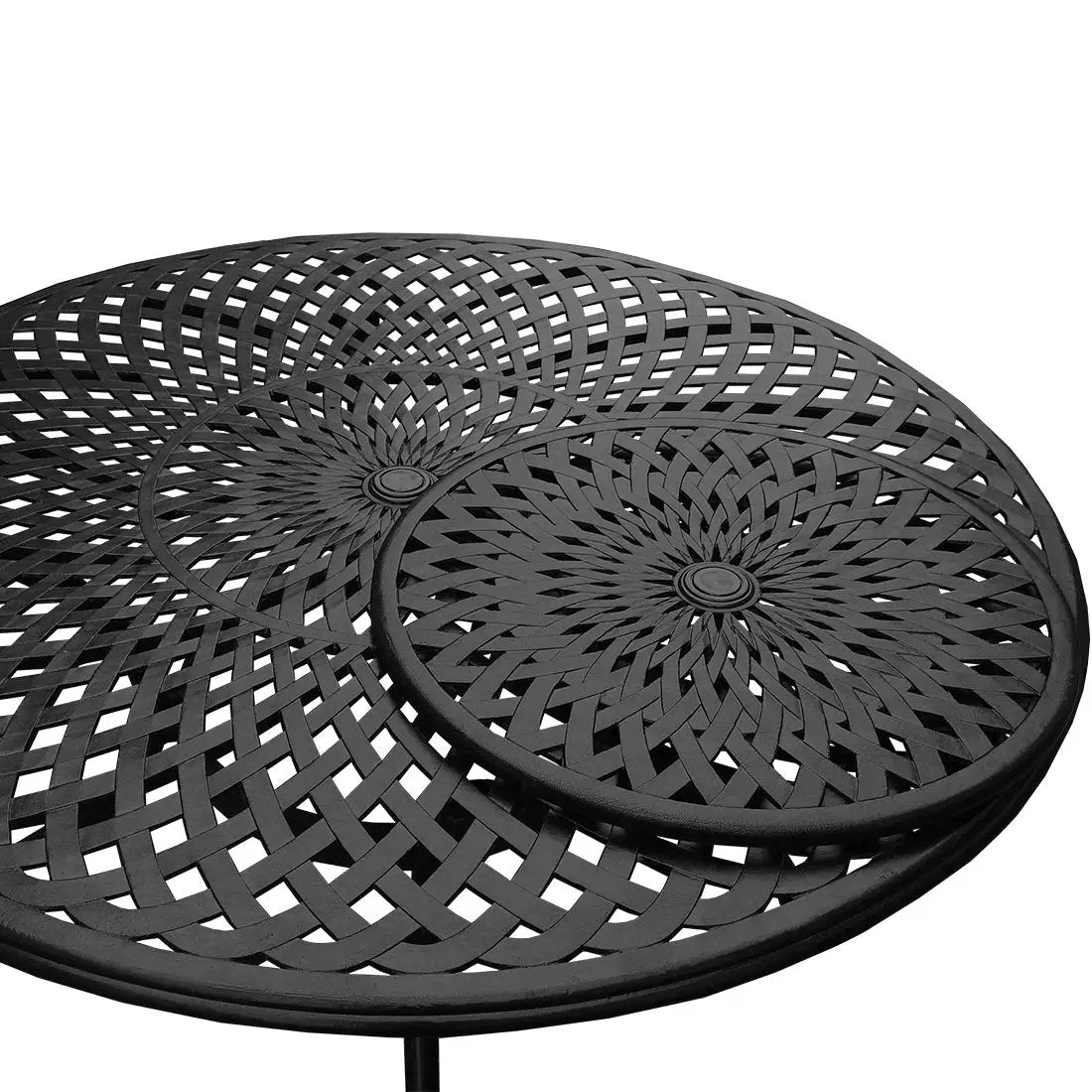 Outdoor Modern Aluminum 59-in Round Patio Dining Table with Lazy Susan by Sharicks