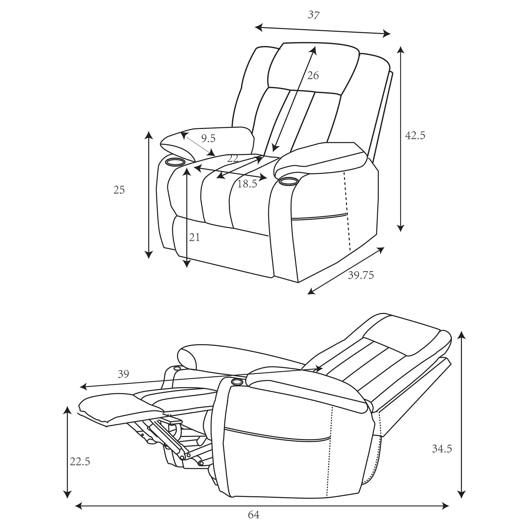 Beca - Upholstered Power Lift Recliner With Cupholders And USB Charging by Unique Piece Furniture