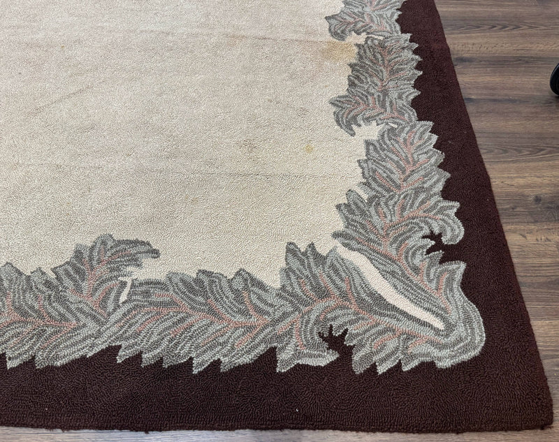 Palace Size American Hooked Rug 11x20 Aubusson Style Ivory by Jewel Rugs