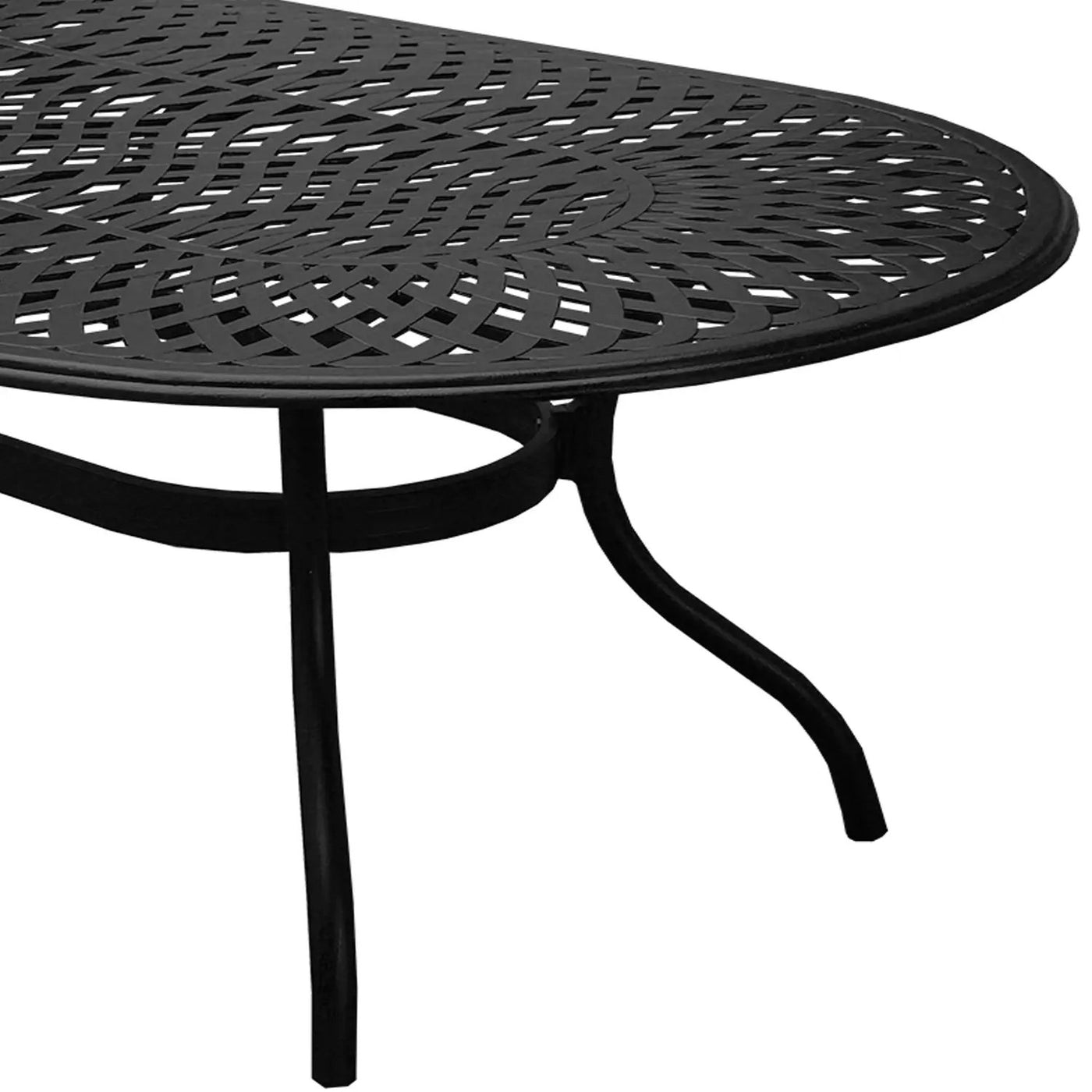 Outdoor Modern Aluminum 95-in Large Oval Patio Dining Table by Sharicks