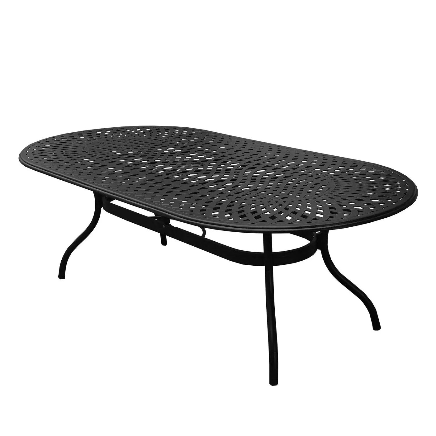Outdoor Modern Aluminum 95-in Large Oval Patio Dining Table by Sharicks