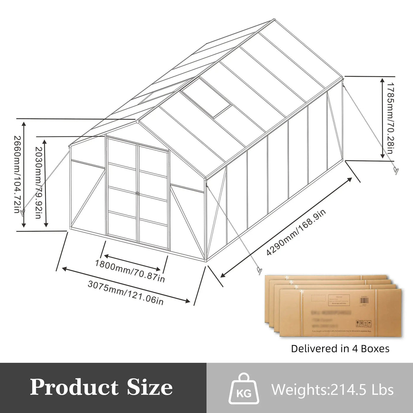 Gain Height Windproof Aluminum Greenhouse with Raised Base by HouseOfZazla