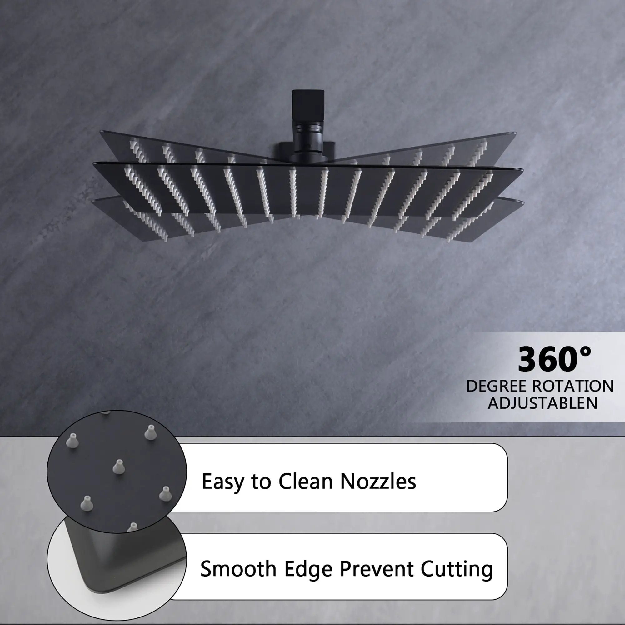 12" Ceiling Mount Shower System With Rain Mixer And Handheld Shower by HouseOfZazla