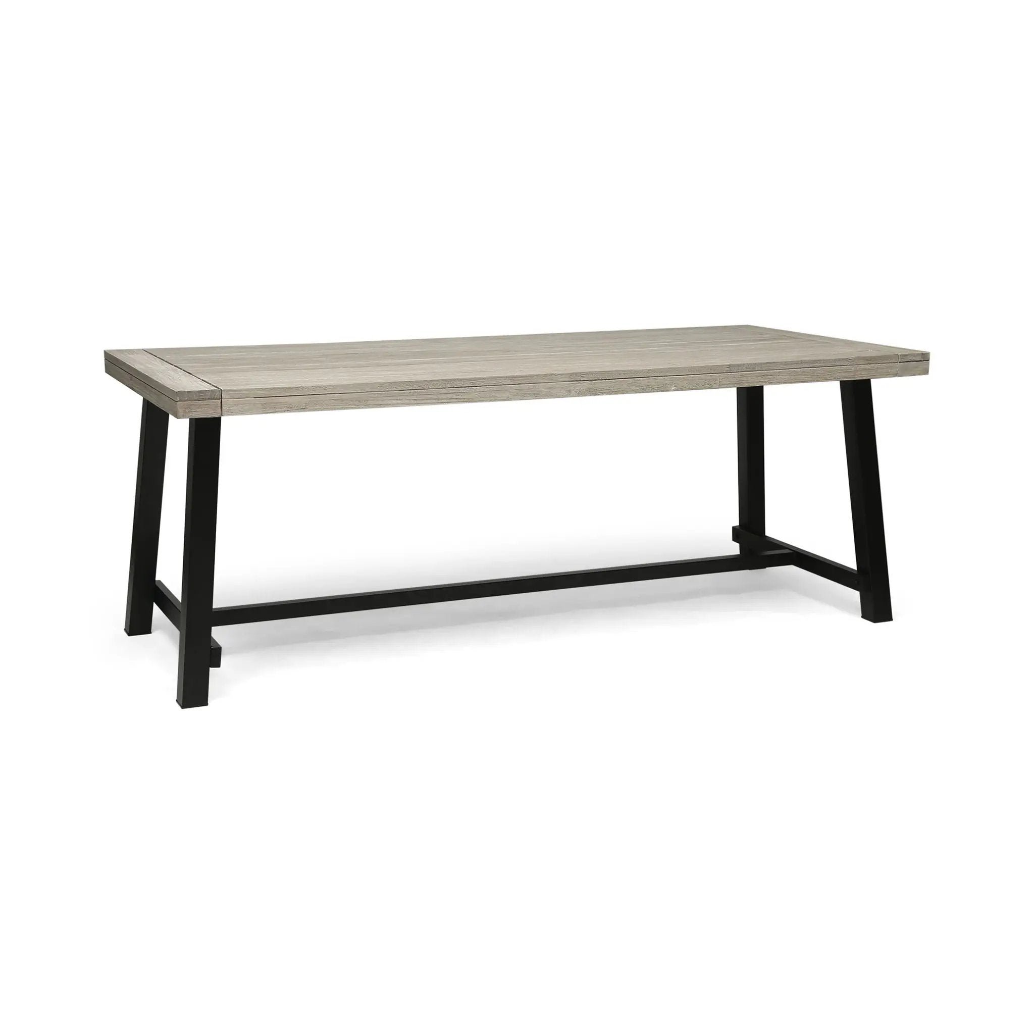 Equilibrium Outdoor Dining Table with Wooden Frame and Slat Top by HouseOfZazla