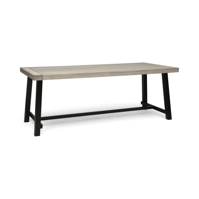 Equilibrium Outdoor Dining Table with Wooden Frame and Slat Top by HouseOfZazla
