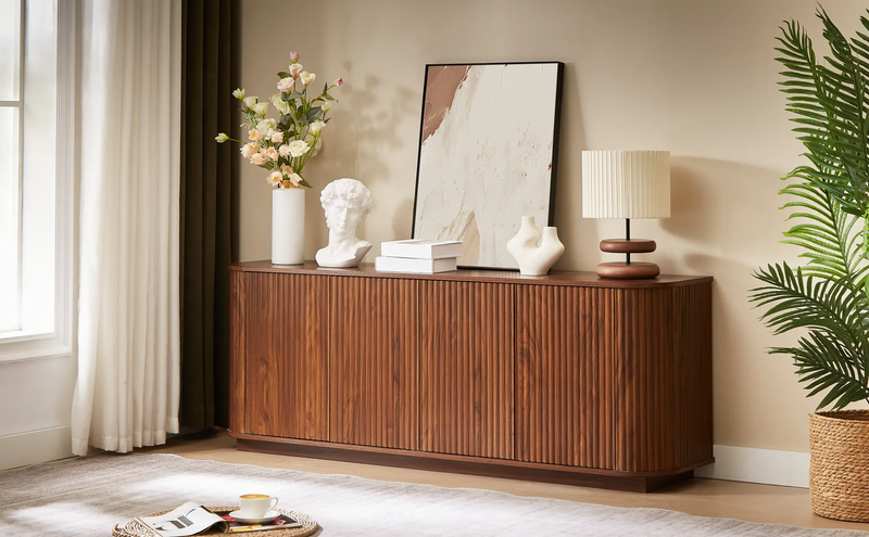 Sideboard Storage Cabinet TV Stand with Wave Pattern by HouseOfZazla