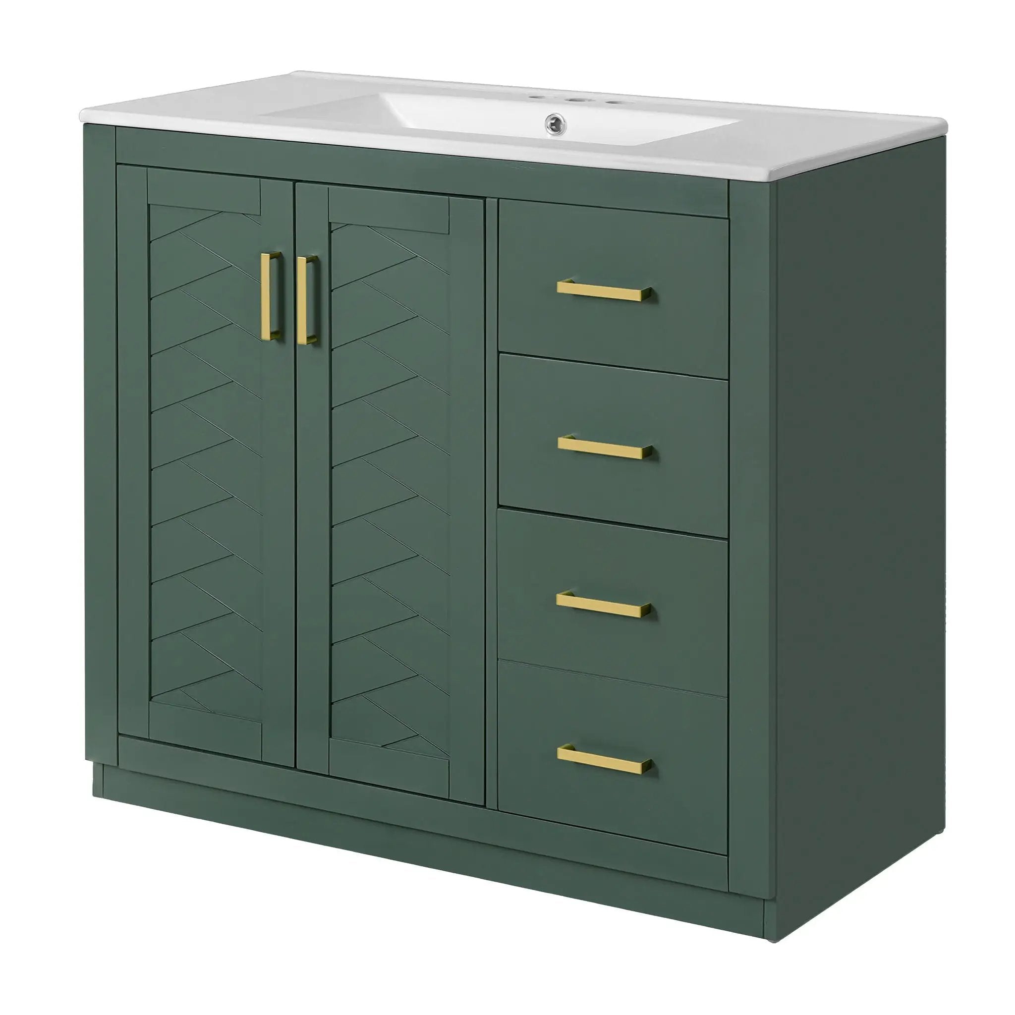 Bathroom Vanity With Sink Combo, Storage Cabinet, Freestanding Set With 3 Drawers & Soft Closing Doors by Unique Piece Furniture