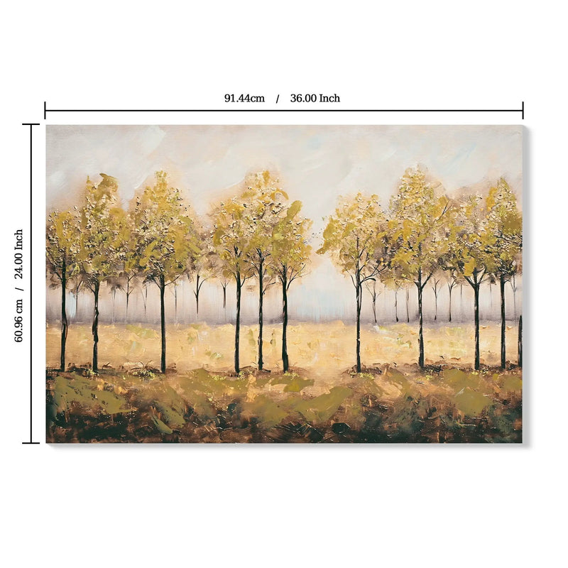 Wall Art Decor Canvas Print Autumn Embellishments Plant Forest Abstract Tree - Tan Leaves by HouseOfZazla