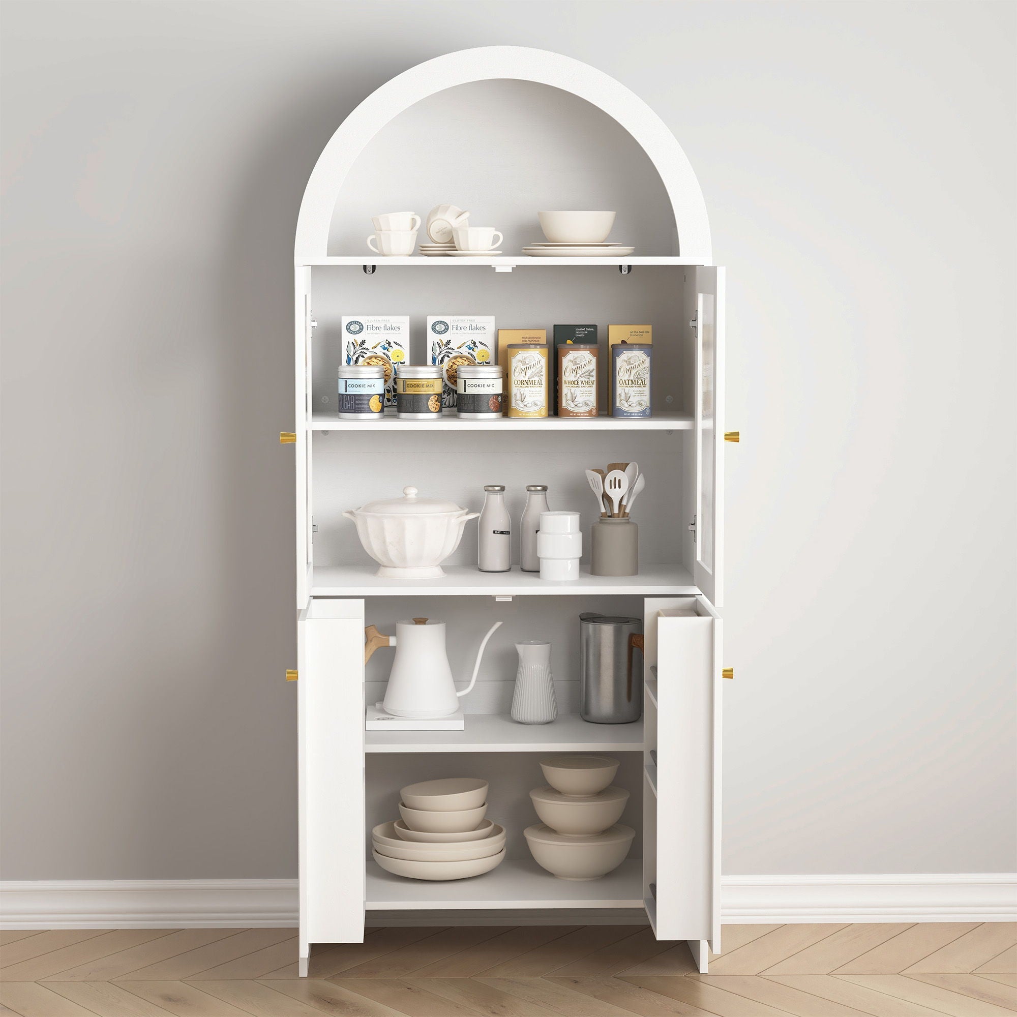 Modern Tech Inspired Dome Cabinet With LED Lighting by HouseOfZazla