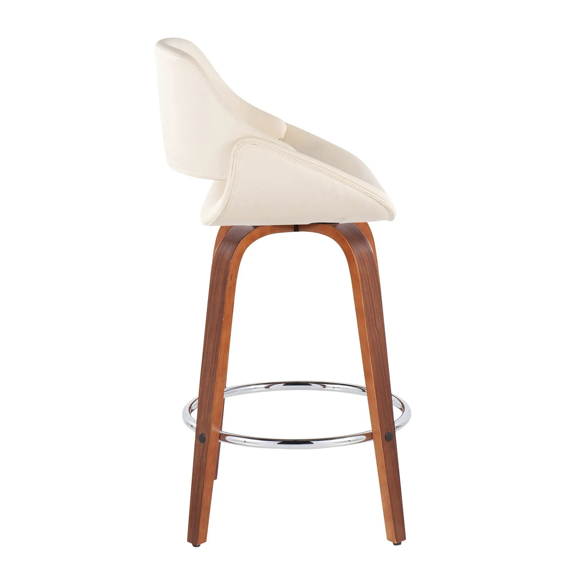 Fabrico - Mid Century Modern, Fixed Height Counter Stool With Round Footrest (Set of 2) by HouseOfZazla