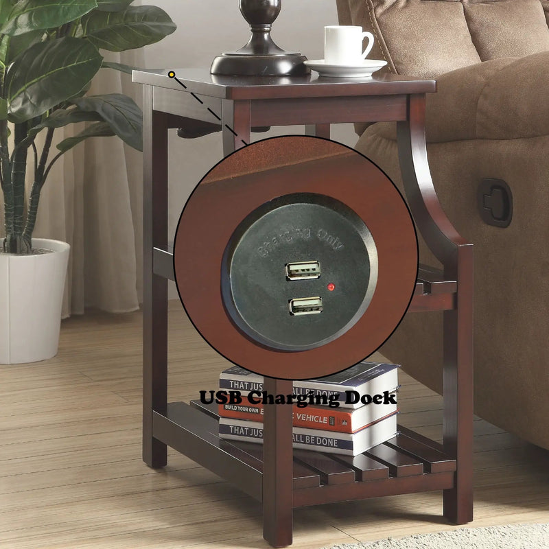 Wasaki - Accent Table With USB - Espresso by Unique Piece Furniture