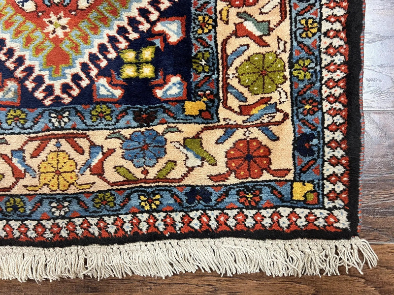 Persian Tribal Runner Rug 2.9 x 14, Colorful Rare Antique Persian Shiraz Yalameh Geometric Carpet for Hallway, 14ft Runner, Handmade, Wool, Red by Jewel Rugs