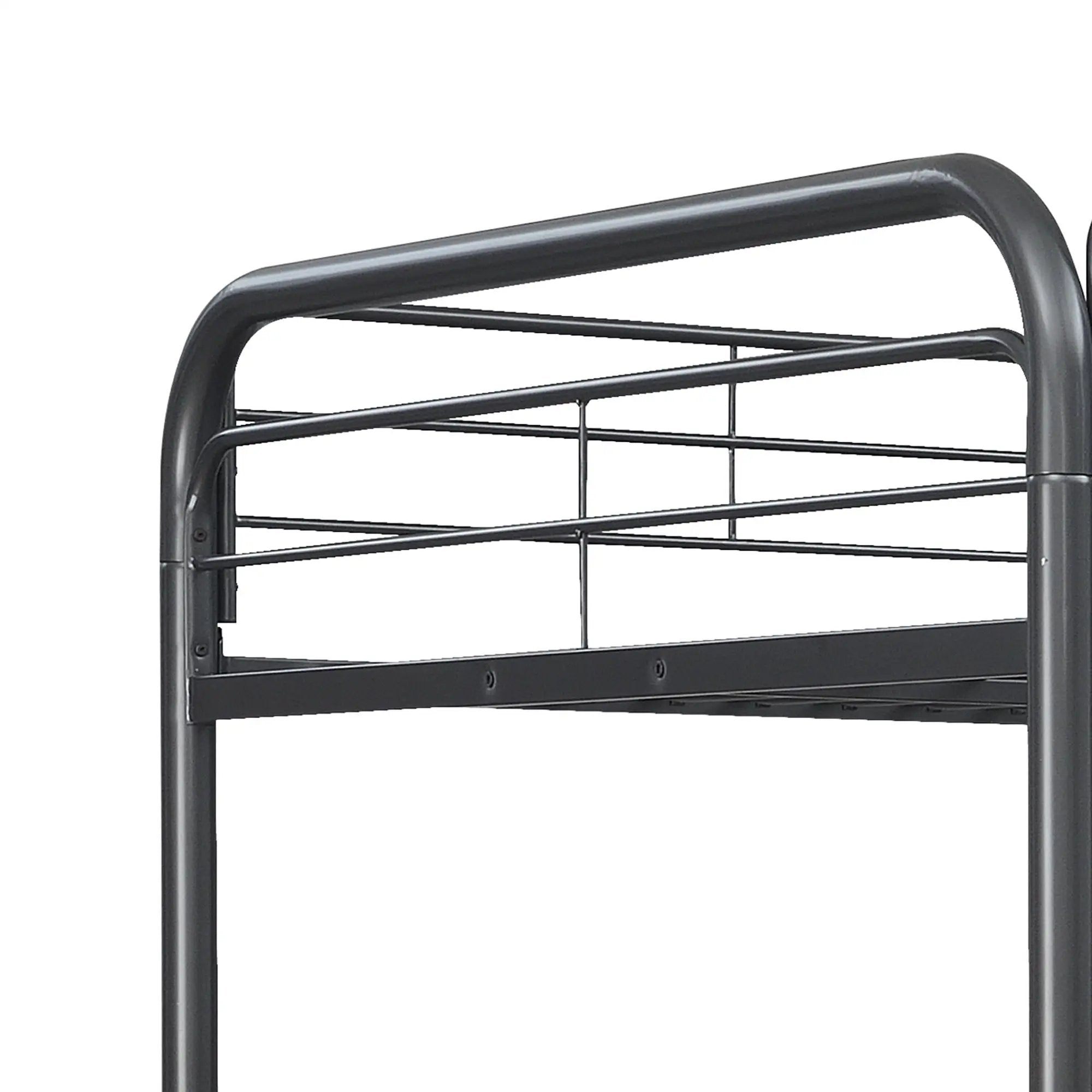 Triple Bunk Bed, Full Size With Sturdy Metal Frame And Safe Stairs - Black by Unique Piece Furniture