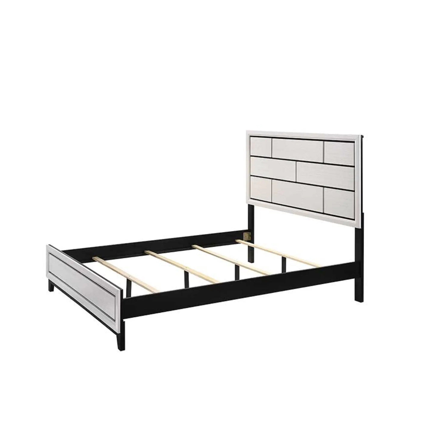 Contemporary Low Profile Bed With Geometric Headboard by Unique Piece Furniture