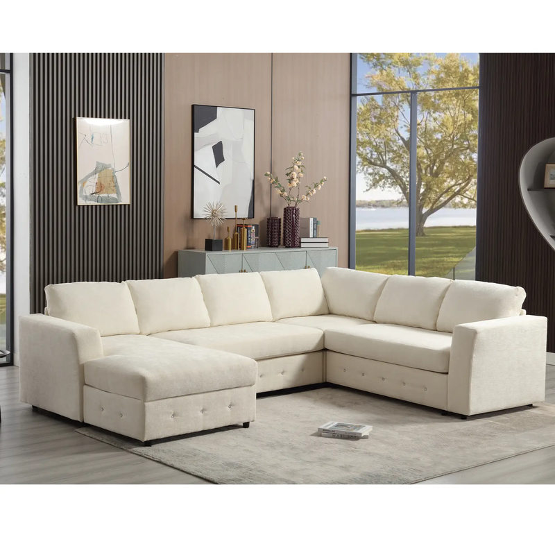 110.75" Sectional Sofa with Chaise Storage by HouseOfZazla