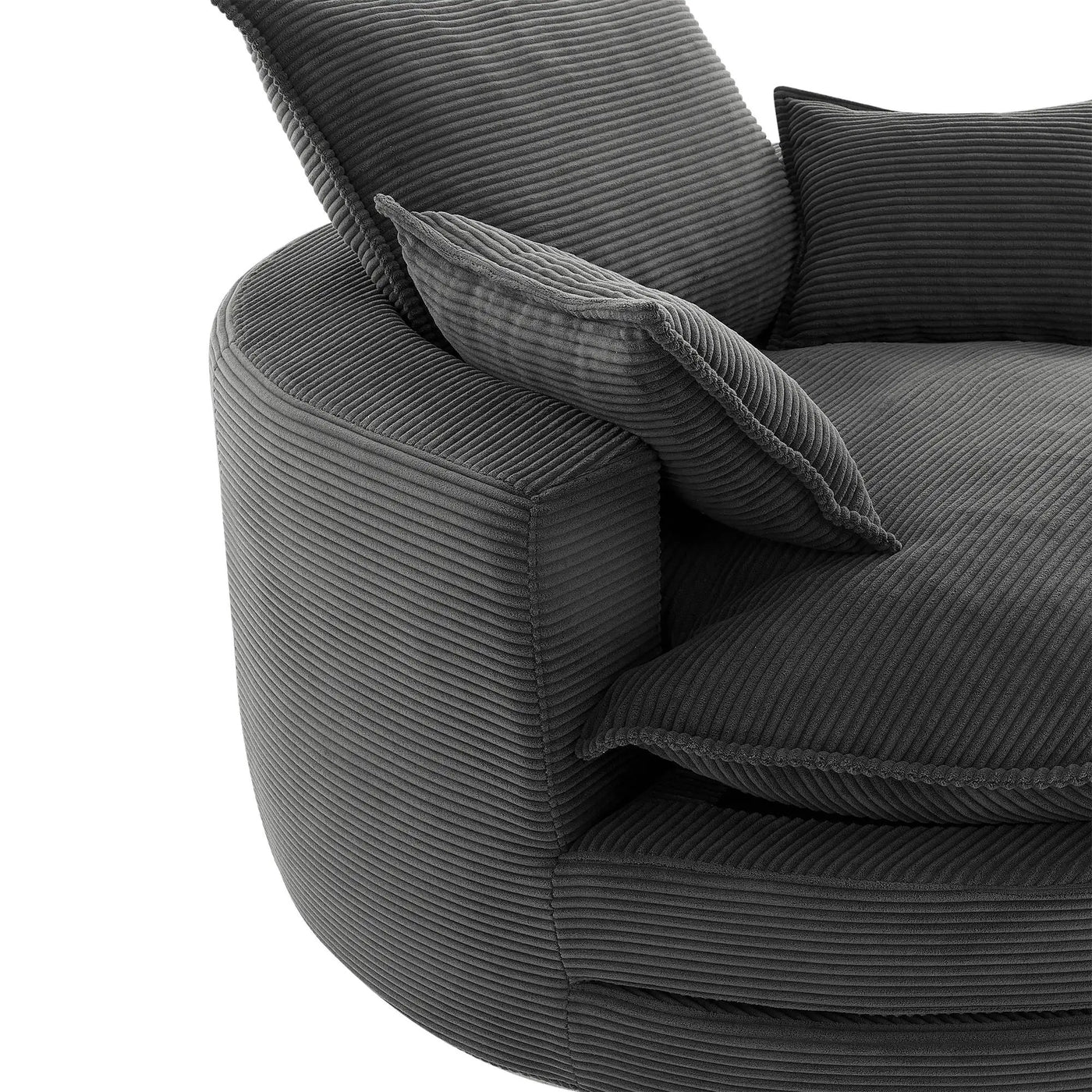 360° Swivel Accent Barrel Chair With Dual Layer Cushion And 3 Removable Pillows by HouseOfZazla