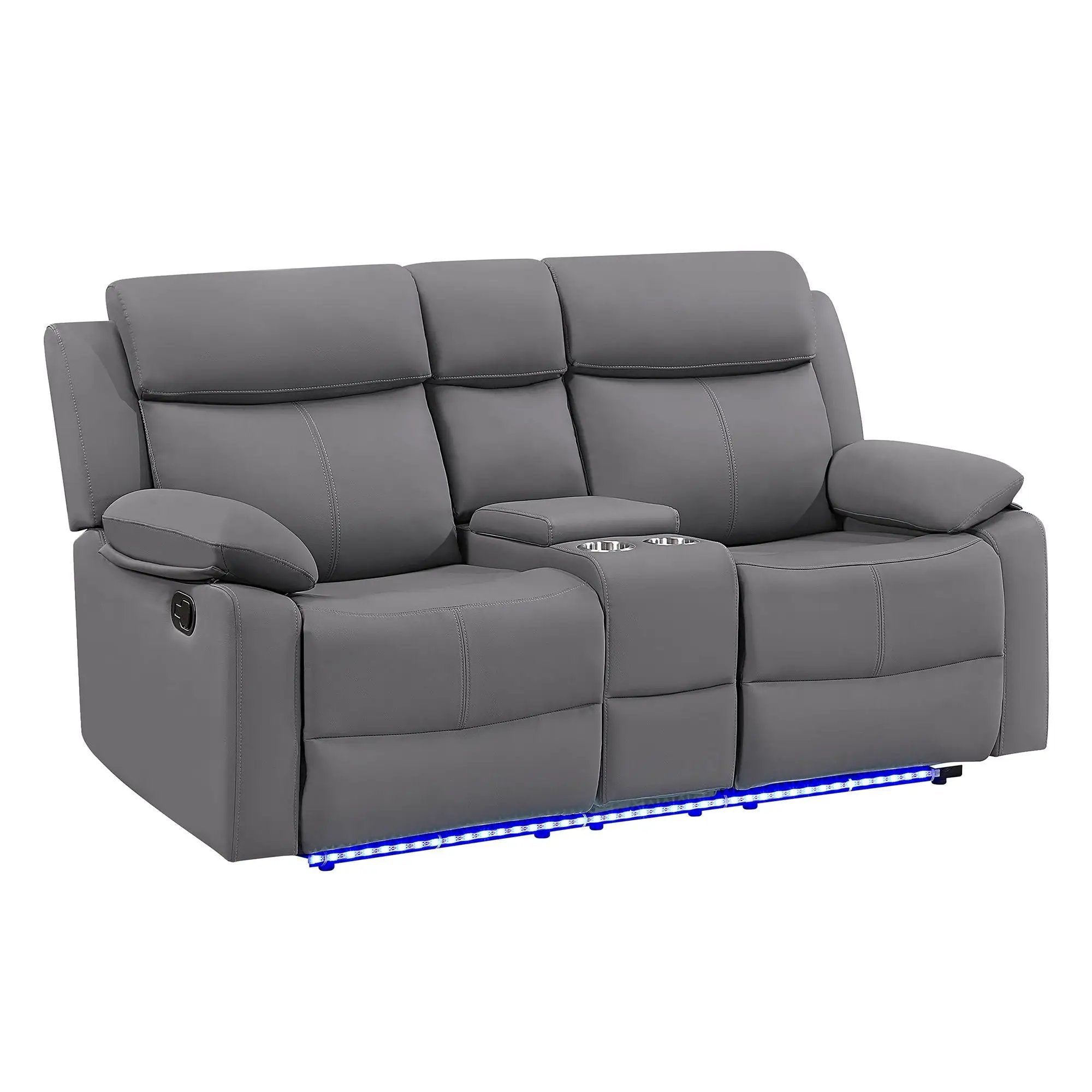 Blanche - Reclining Set With LED Lights, Speaker by HouseOfZazla
