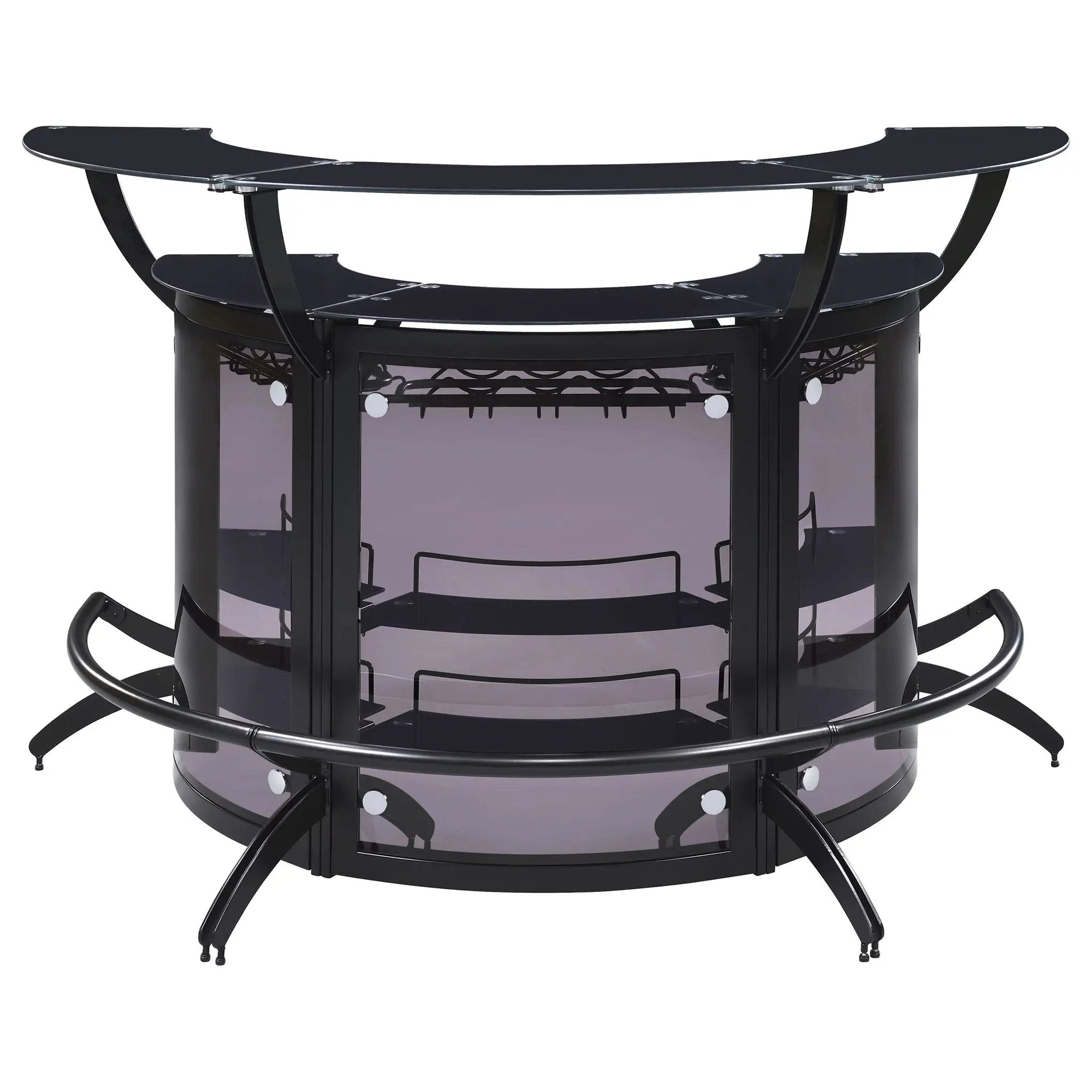 Elaina - 3 Piece Curved Freestanding Home Bar - Black