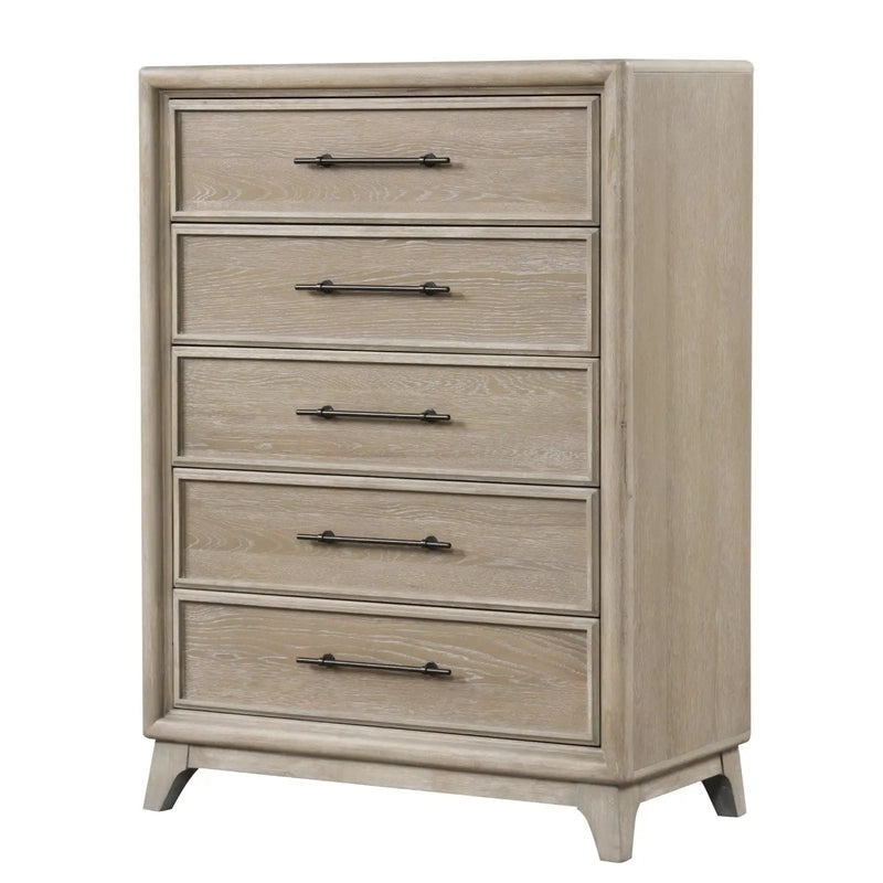 1 Piece Chest With Handles, Angled Legs, Ball Bearing Glides - Oak by Unique Piece Furniture