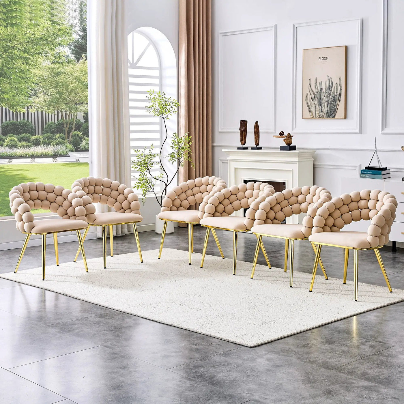 Puffy Bubble, Ball Chain Chairs For Dining Room (Set of 2) by HouseOfZazla
