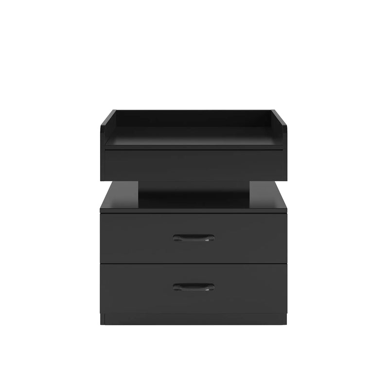 1 Set Nightstand with Adjustable LED Strip Light by HouseOfZazla