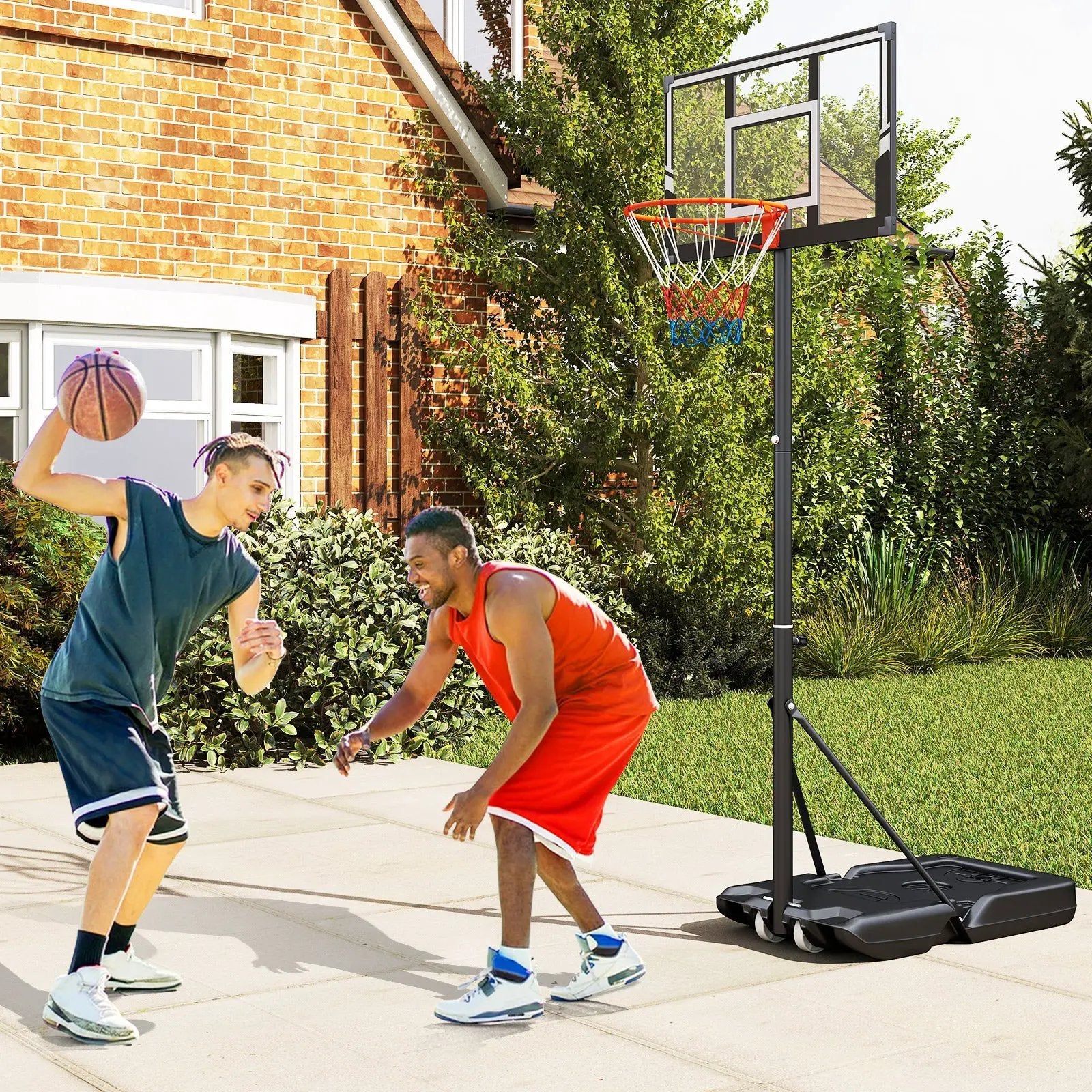 3.3-10 Feet Portable Basketball Hoop Adjustable with Base and Wheels by DirectDeals
