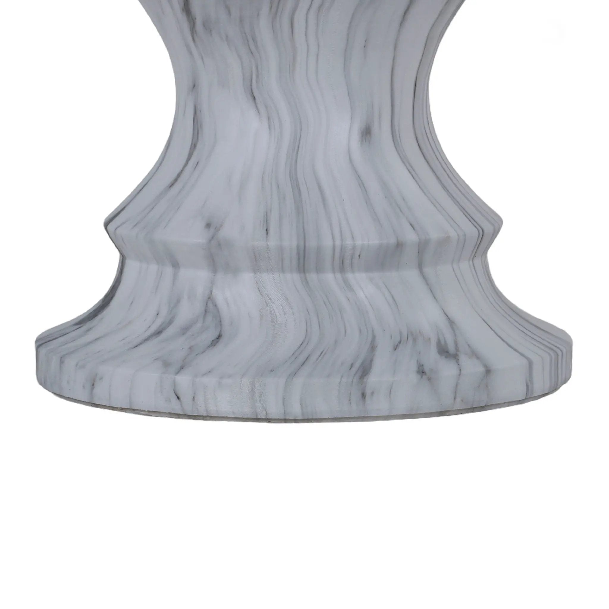 Geometric Round Outdoor End Table - Marble by HouseOfZazla