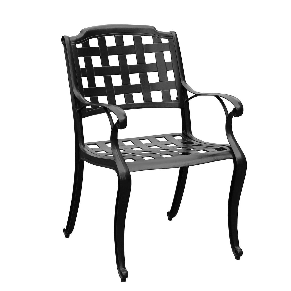 Outdoor Aluminum 5pc Round Patio Dining Set with Four Chairs by Sharicks