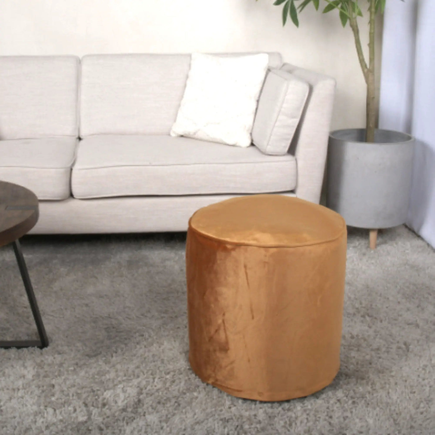 Shimon - Cylinder Pouf Ottoman And Floor Cushion by HouseOfZazla
