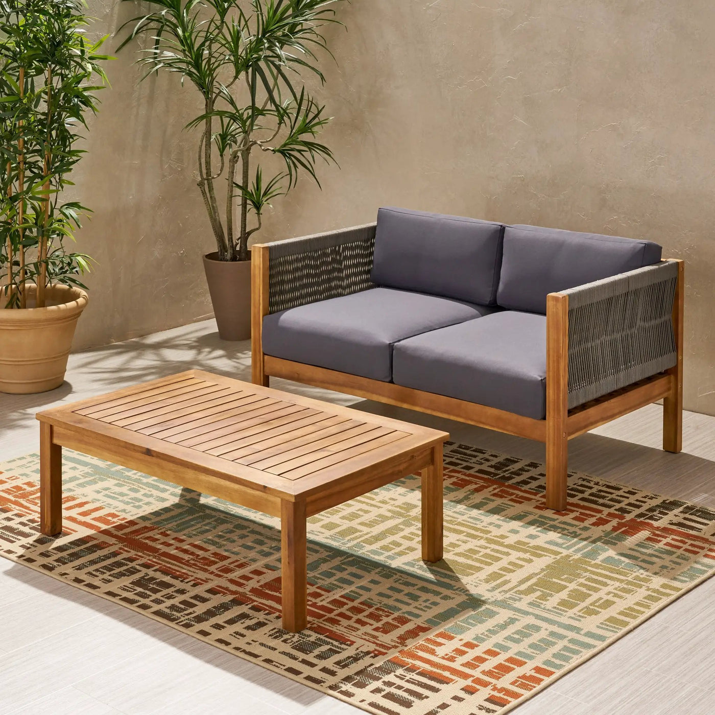 Patio Loveseat and Coffee Table Set by HouseOfZazla