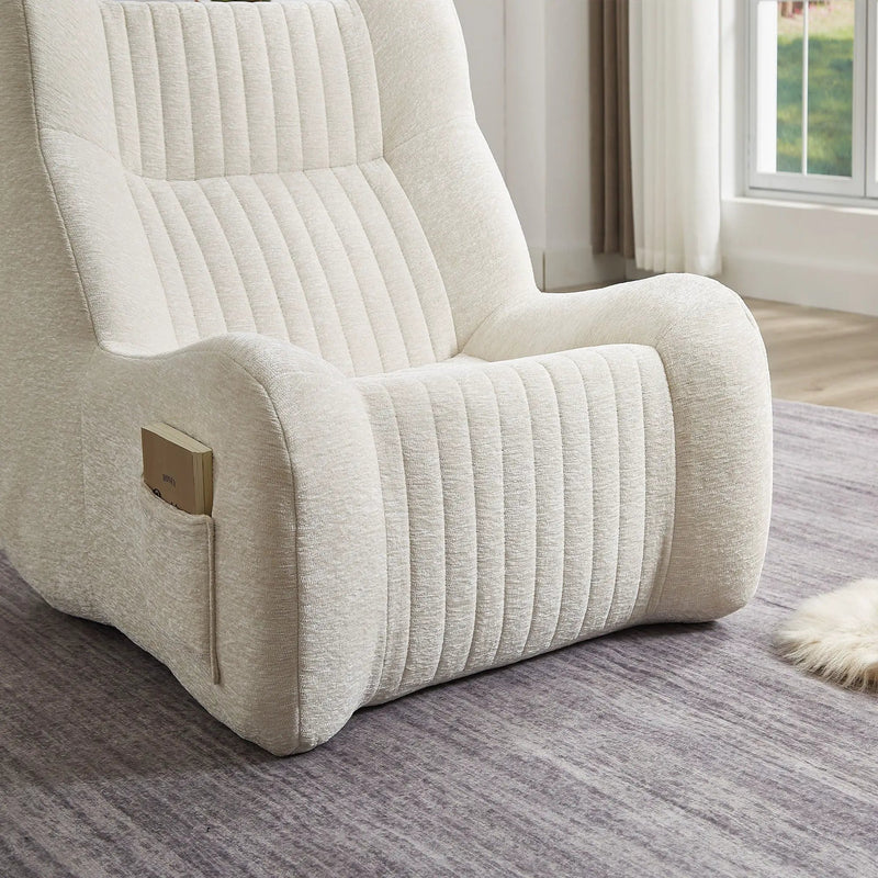 Bean Bag Chair For Adults, Lazy Floor Sofa Couch Memory Foam Bean Bag Sofas Chenille Fabric Reading Chair Comfortable Corner Lounge Sofa For Living Room - White by HouseOfZazla