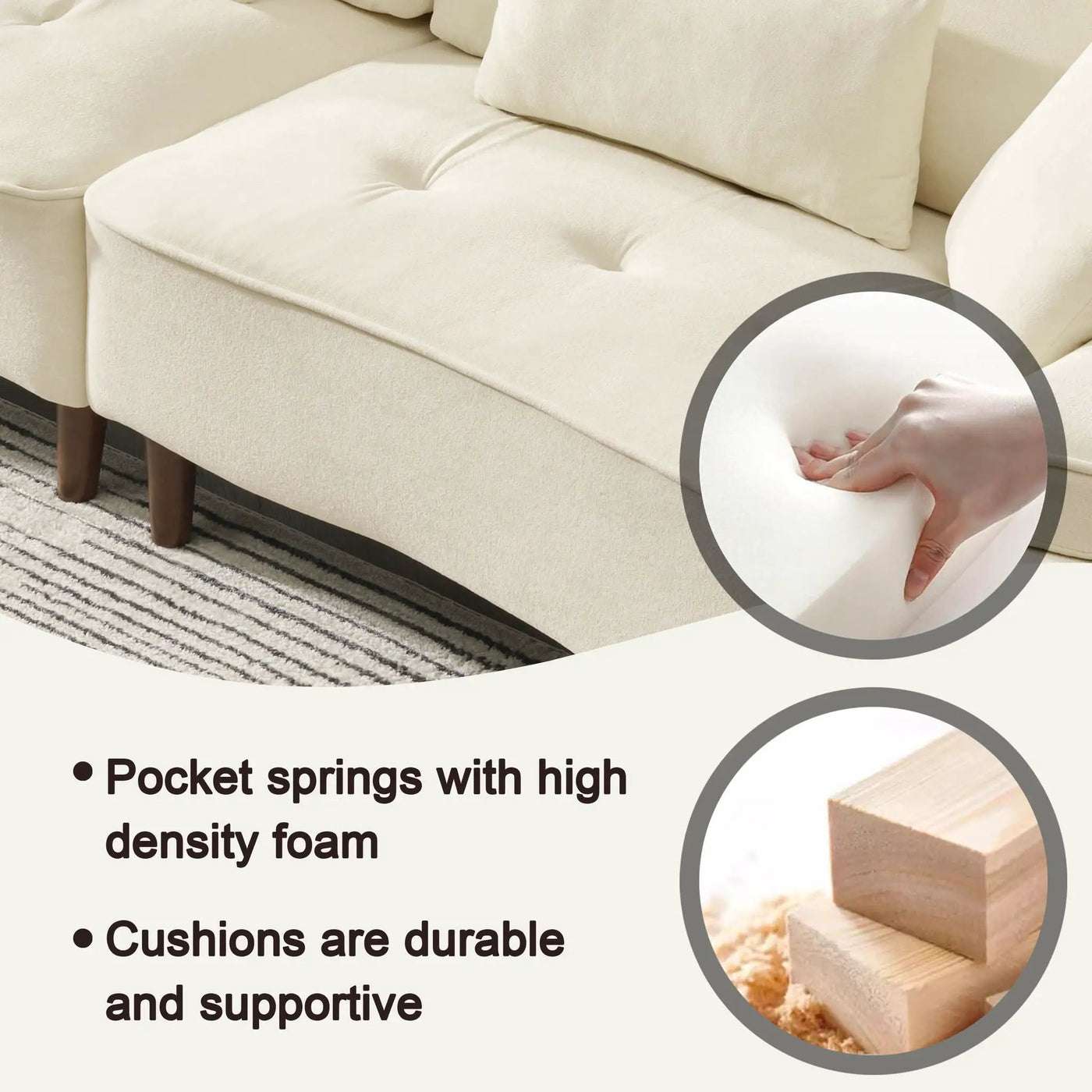 Comfortable Deep Seated Sofa With Pillows by Unique Piece Furniture