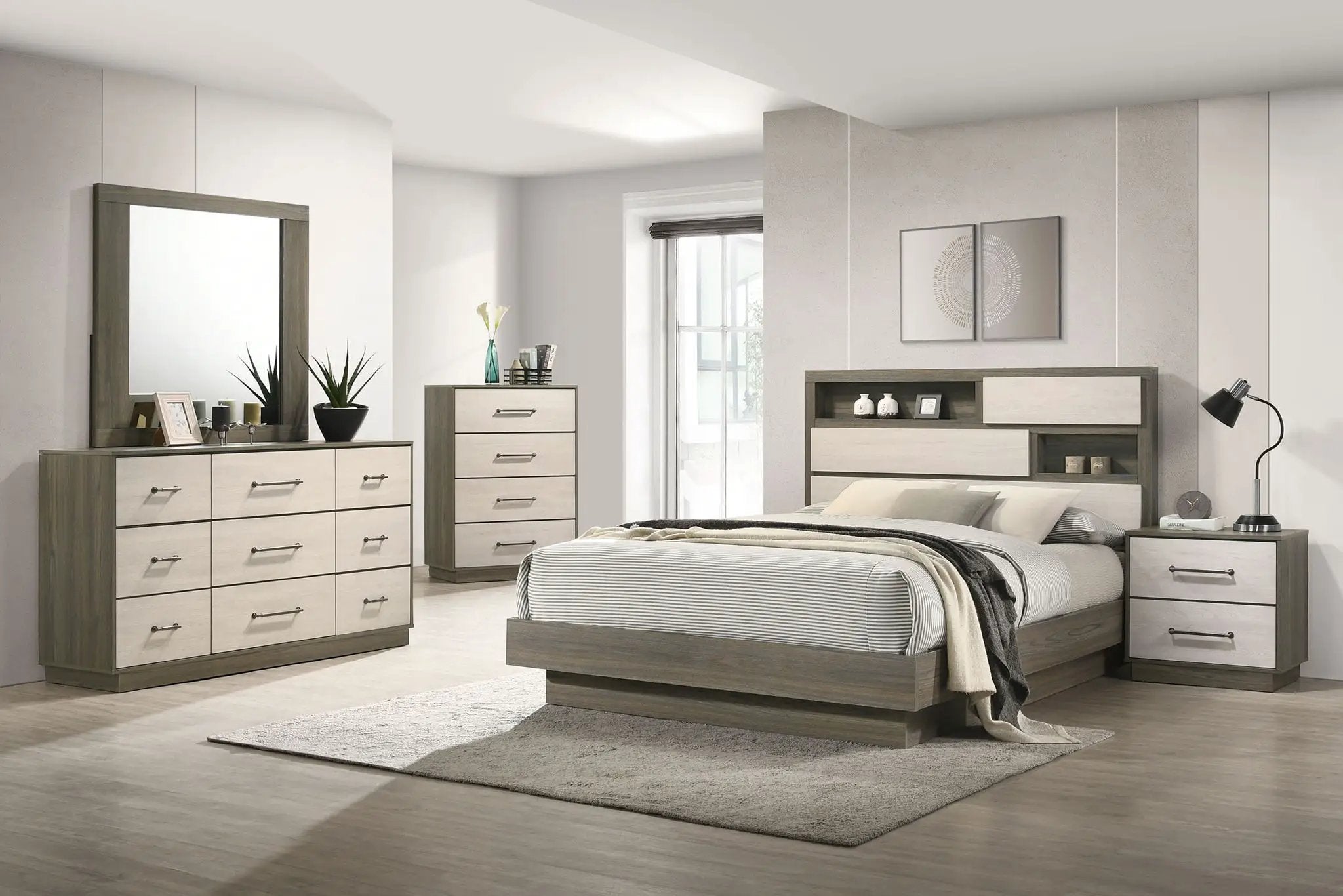 Fenwick 5-piece Eastern King Bedroom Set Grey Oak by Unique Piece Furniture