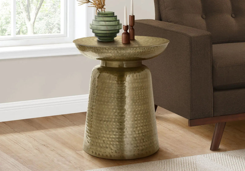 Drum Accent Side Table, Hammered Texture by HouseOfZazla