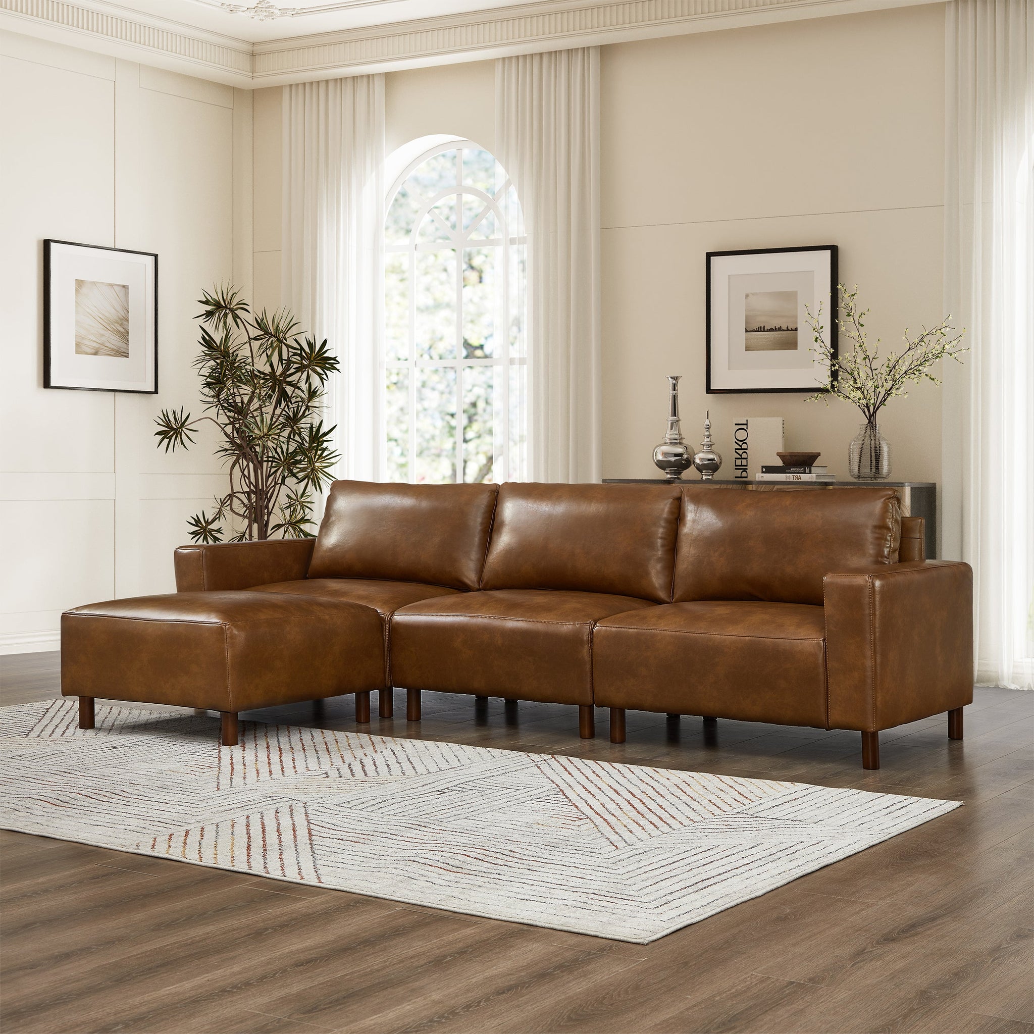 Modern Luxury Sectional Sofa with Convertible Ottoman by HouseOfZazla