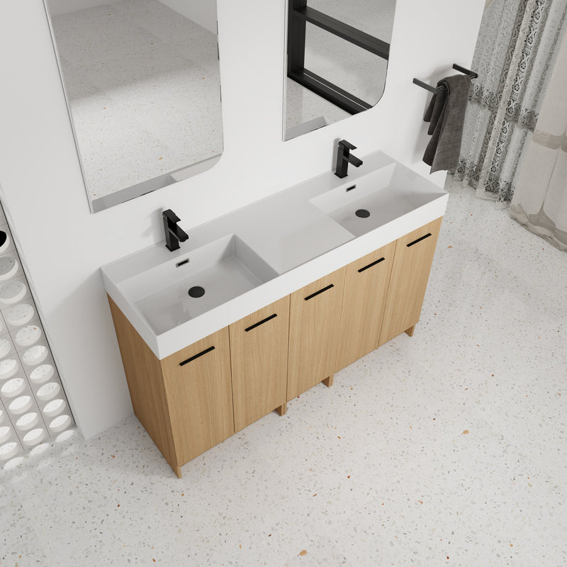60" Double Sink Bathroom Vanity with Extra-Large Storage by HouseOfZazla