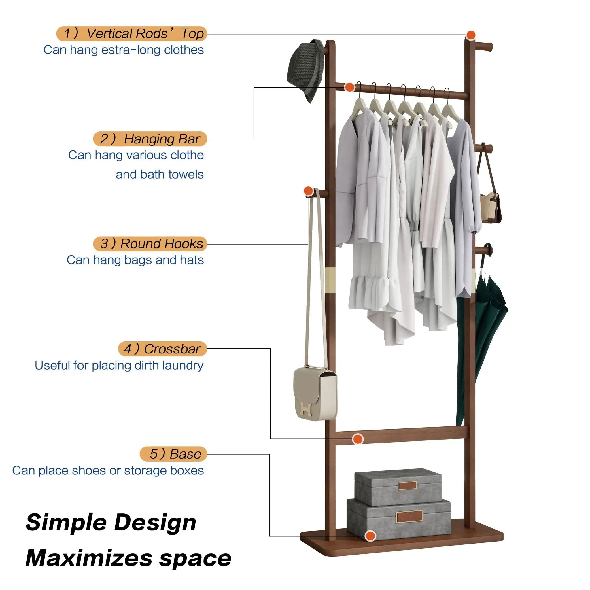 Solid Wood Simple Hat Rack by HouseOfZazla