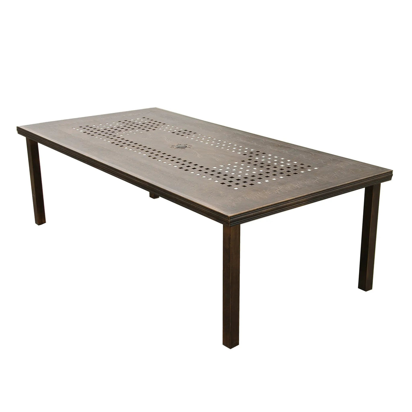 Traditional Outdoor Aluminum 95-in Rectangle Large Patio Dining Table by Sharicks
