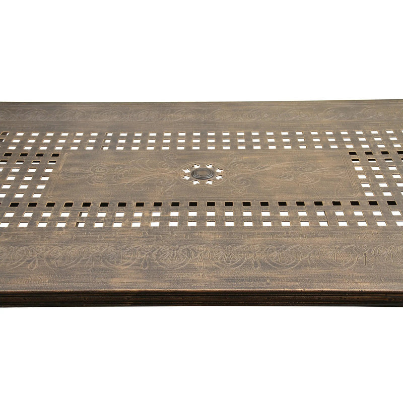 Traditional Outdoor Aluminum 95-in Rectangle Large Patio Dining Table by Sharicks
