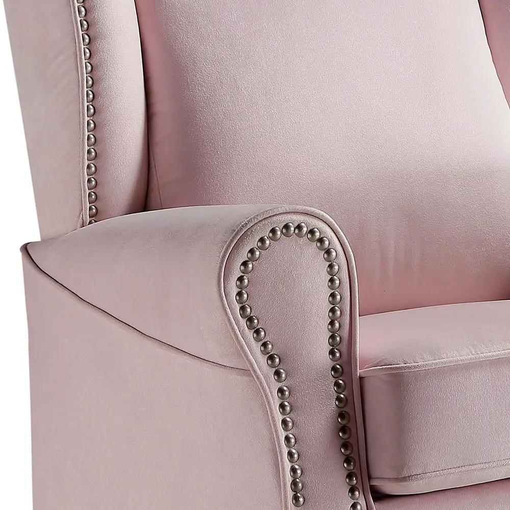 Tamaki - Swivel Chair With Glider - Pink Fabric by Unique Piece Furniture