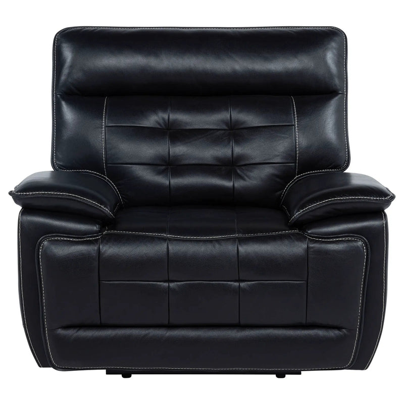 Hewitt Leather Upholstered Dual Power Recliner Chair Black by Unique Piece Furniture