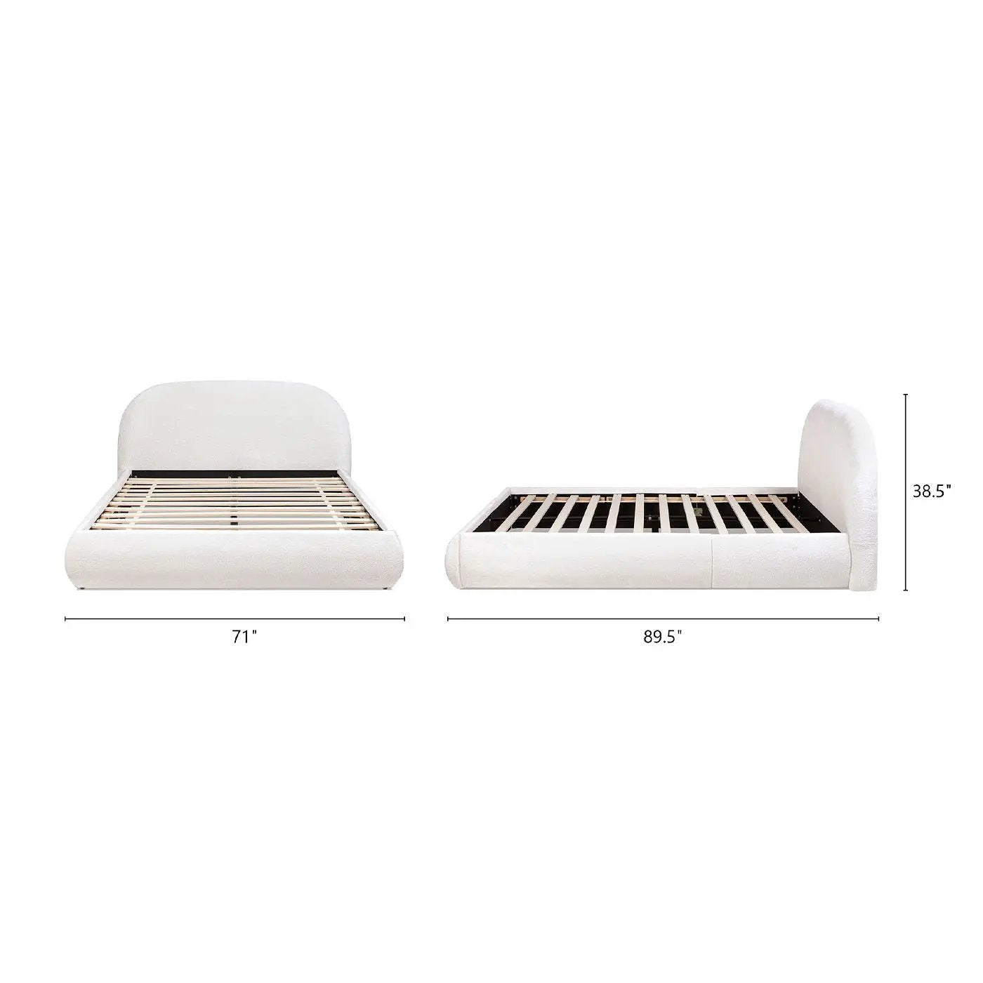Archie Puffy Grounded - Upholstered Platform Bed by HouseOfZazla